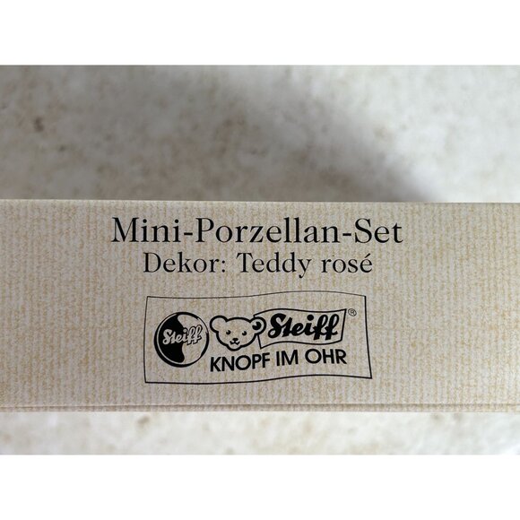 Vintage 1994 Steiff Teddy Rose Mini-Porzellan 10-Piece Tea Set - NIB - Picture 2 of 6